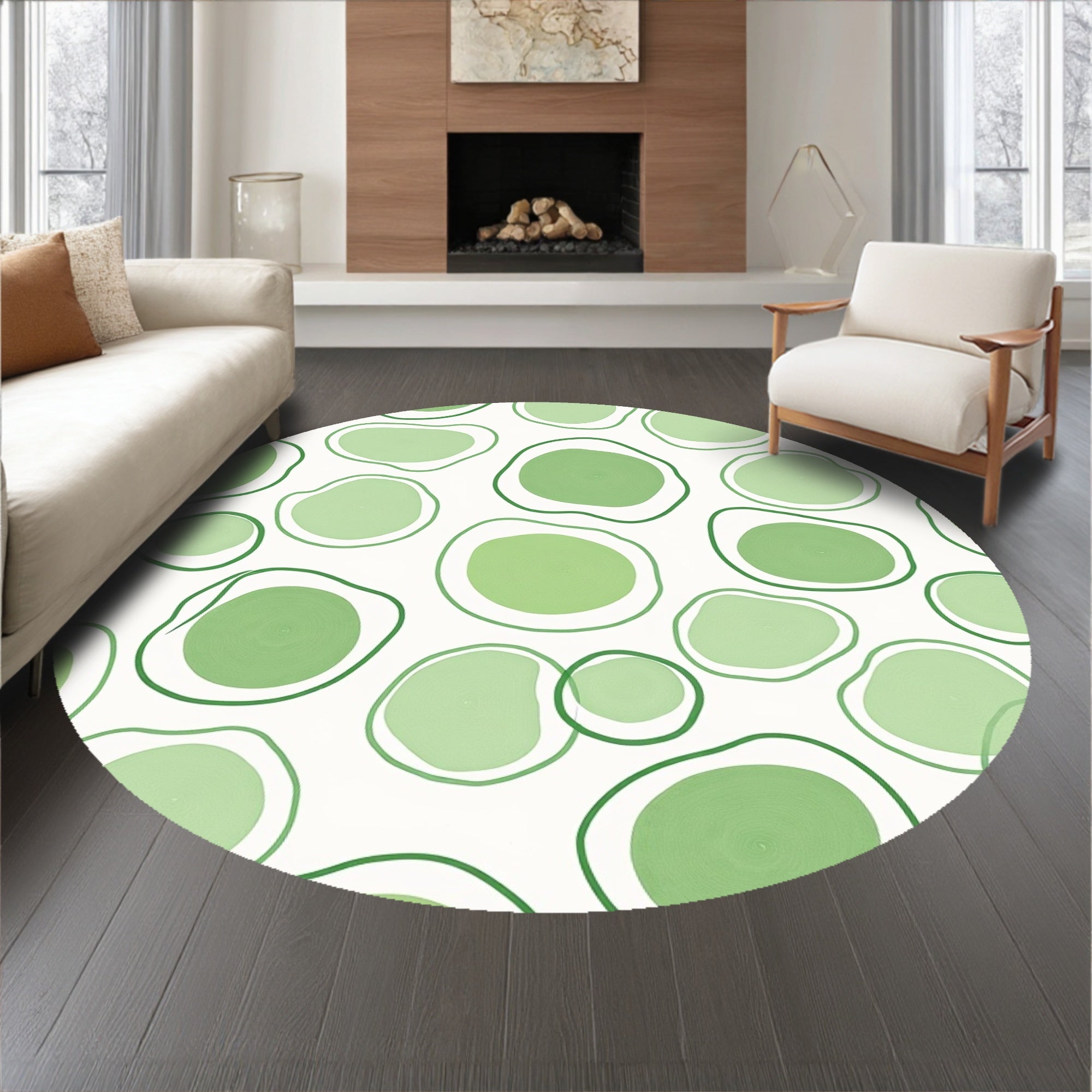 Serene Nimbus Outline with Flowing Forms(Green)