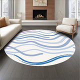 Elegant Brushstroke Wave Luxury Contemporary(Blue)