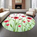 Dreamy Meadowland Tapestry with Scattered Poppy Field Motifs (Pink) - ODIKA
