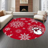 Holiday Snowflake Mosaic Featuring Jolly Snowman Illustration(Red)