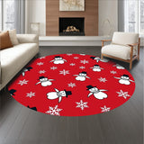 Festive Snowman Holiday with Falling Snowflakes Design(Red)