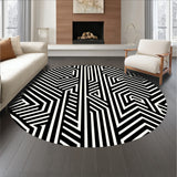 Monochrome Art Chevron Illusion Motif(Black)