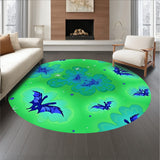 Celestial Dreamscape With Glittering Bats And Moons Motif(Green)