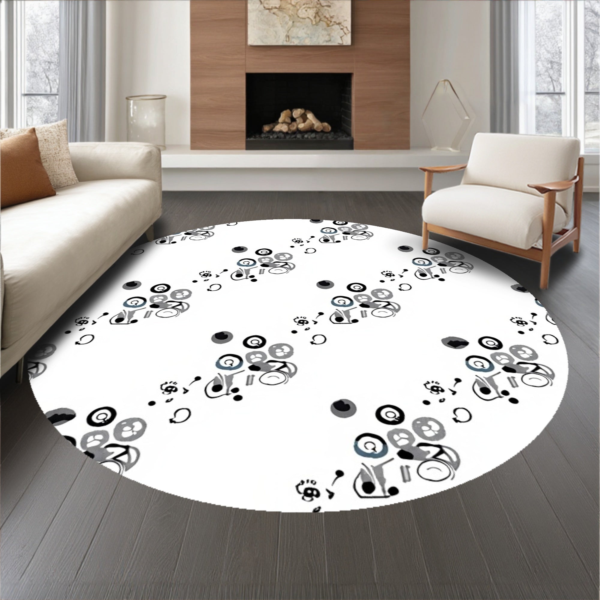 Vintage Polka Dot Festive Decorative Patterned Artisan(Black)