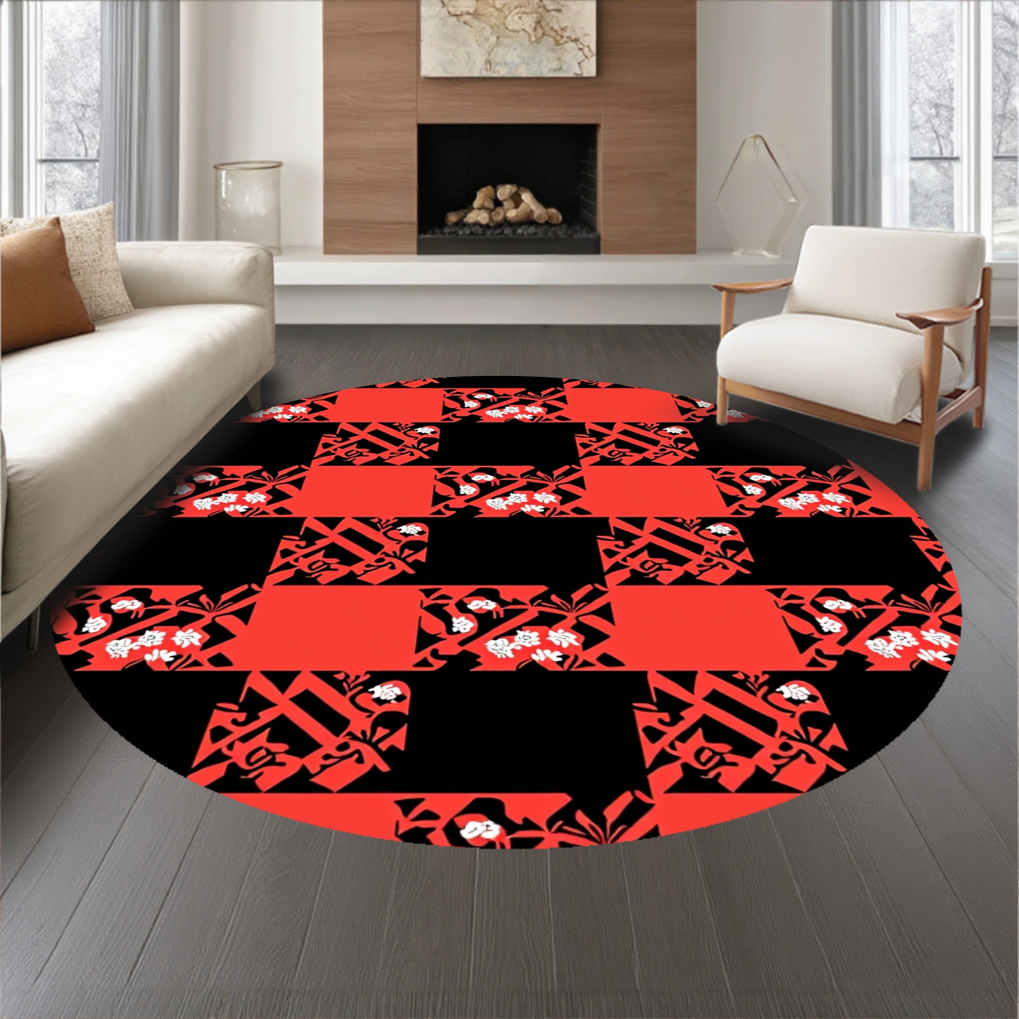 Traditional Gingham Design with Seasonal Embellishments Pathway(Red)