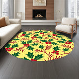 Holly Berry Vine Botanical Christmas Indoor Decorative Throw(Yellow)