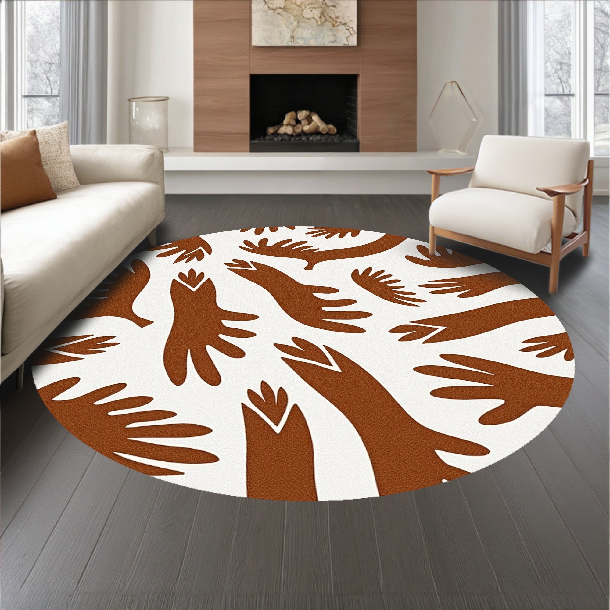 Faux Animal Hide with Authentic Leather Look Surface Texture(Brown)