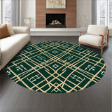 Frosted Pine Needle Interlocking Plaid with Stylized Crystal Flakes(Green)