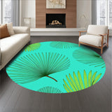 Tropical Palm Frond Botanical Design Floor Accent (Green)