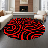 Abstract Swirl Contemporary Modern Art Style Decorative(Red)