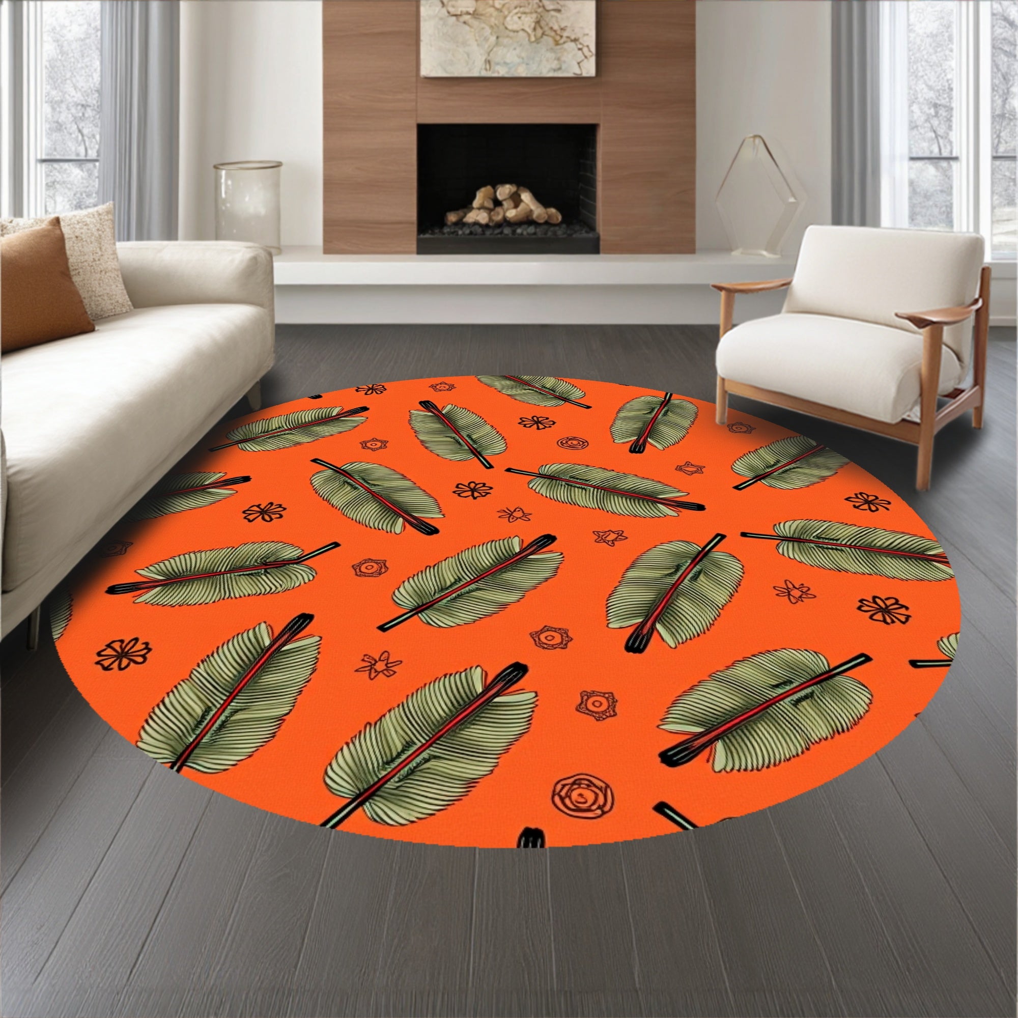 Heritage Pine Cone Print(Orange)