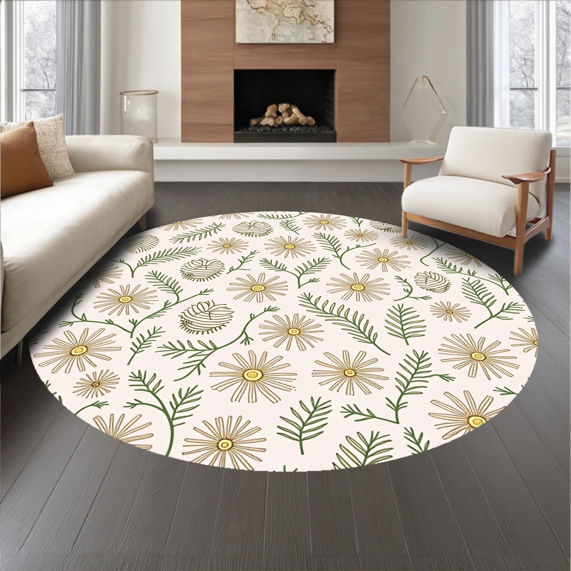 Whimsical Forest Pinecone with Boho Starburst Details(Beige)