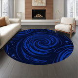 Celestial Swirl Abstract Modern Contemporary Luxury (Blue)
