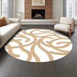 Abstract Wave Interlock with Fluid Movement and Neutral Palette (Beige) - ODIKA