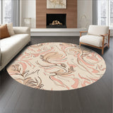 Boho Mosaic Waves with Abstract Leaf Embellishments(Beige)