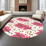 Harvest Whisper Interlocking Woodland Leaves and Subtle Spotted Motifs(Pink)
