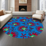 Holly Berry Vine Scroll with Botanical Holiday Flourishes(Blue)
