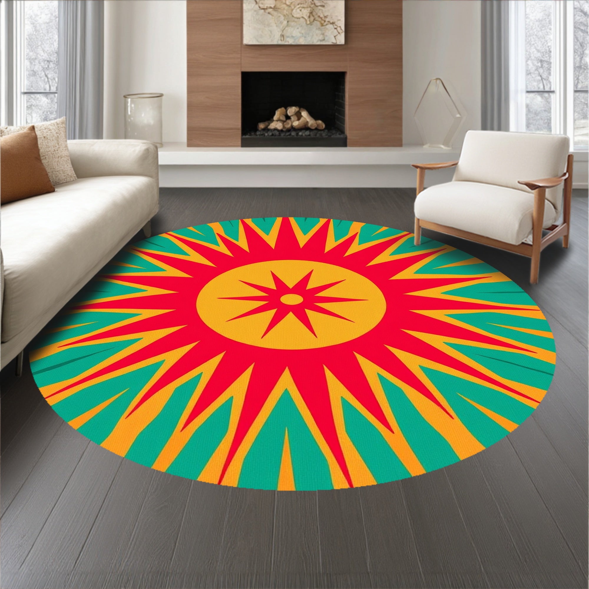 Whimsical Starburst Radiant Sunshine Playful(Orange)
