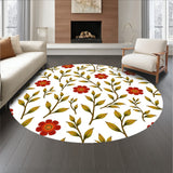 Autumnal Vines Interlocking with Rustic Floral Accents(Red)