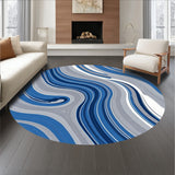 Swirled Marble Effect Gradient Abstract Contemporary Design (Blue) - ODIKA