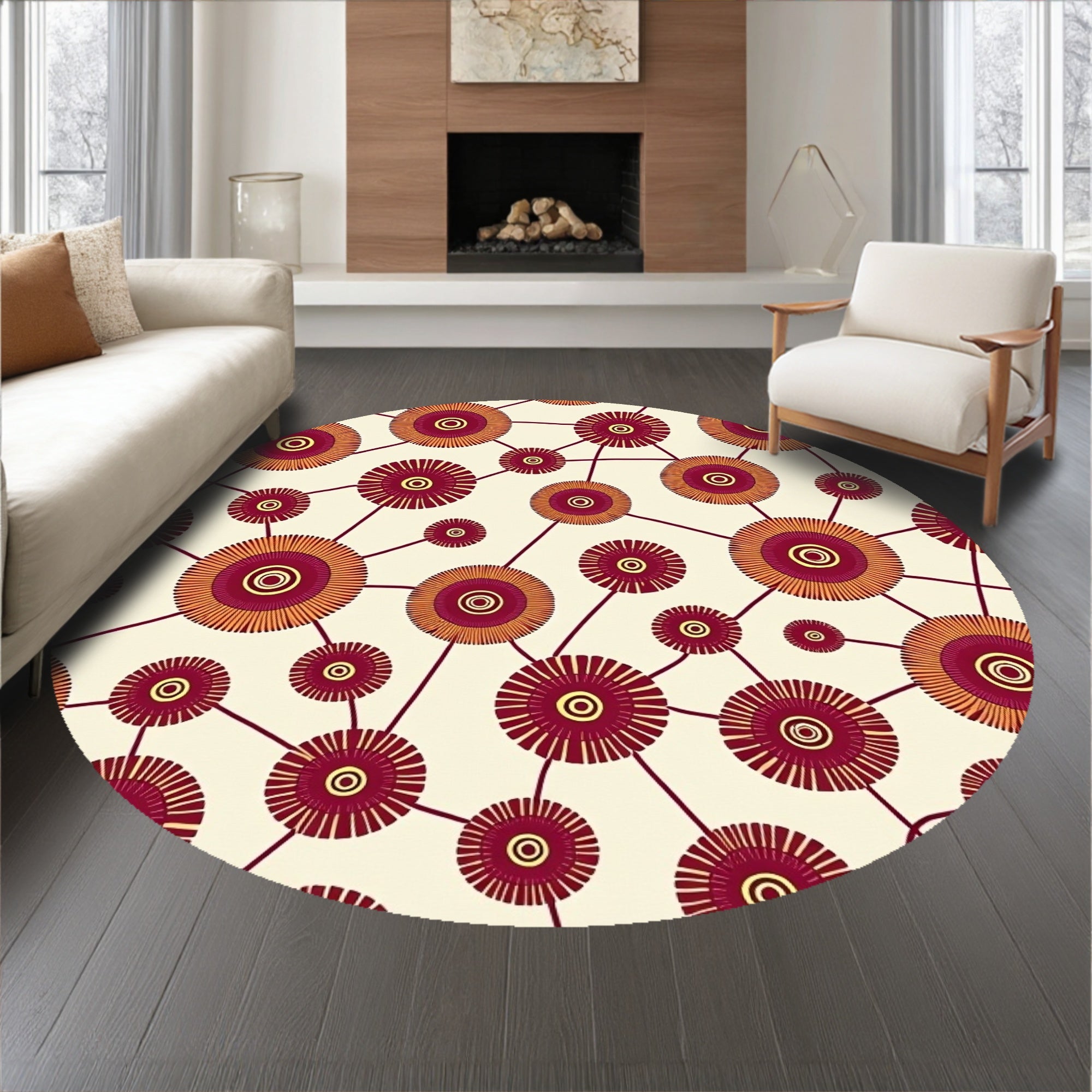 Kaleidoscope Festival Interlocking Petal with Holiday Flares(Ivory)