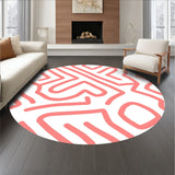 Chevron Wave Abstract Contemporary Floor Design(Pink)