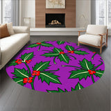 Holly Leaves Berries Christmas with Traditional Botanical Design(Purple)