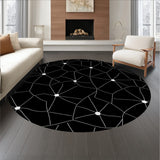 Cluster Design with Interlocking Celestial Orbs and Trails (Black)