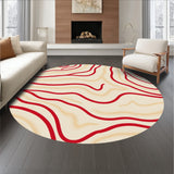 Abstract Wave with Flowing Curves and Earthy Neutral Palette(Red)