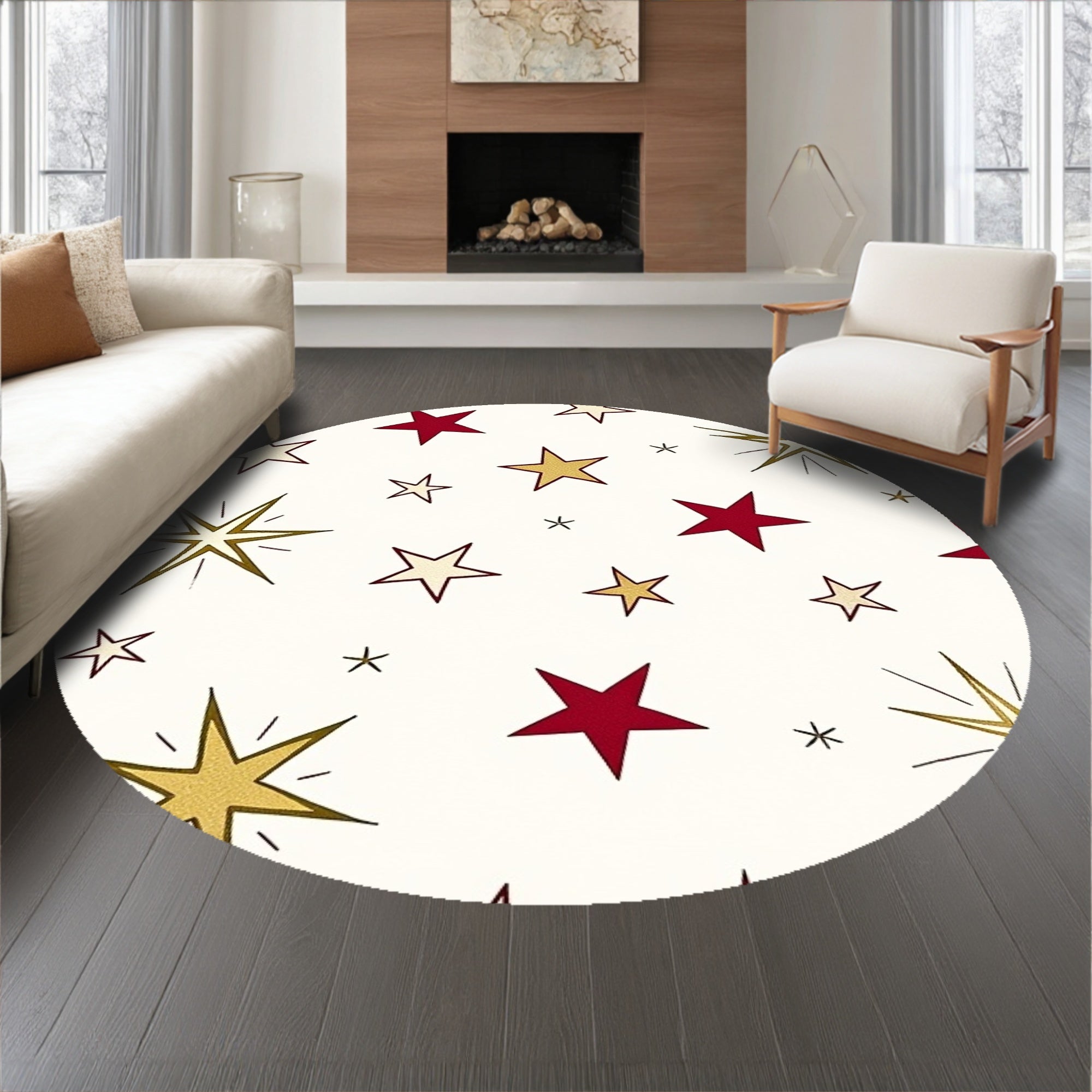 Yuletide Constellation Celestial Holiday Floor(White)