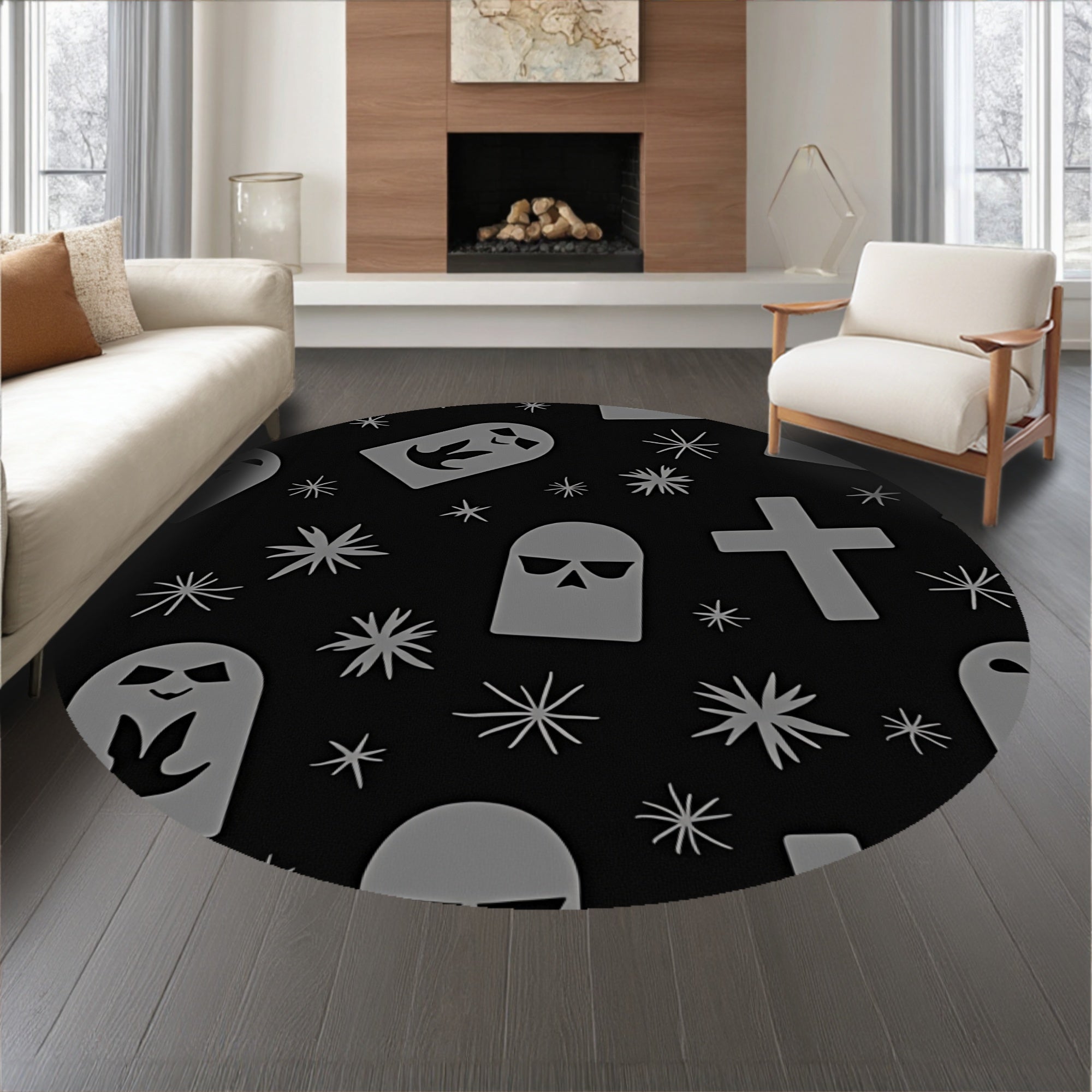 Haunted Graveyard Tombstone Halloween Novelty Accent(Black) - ODIKA