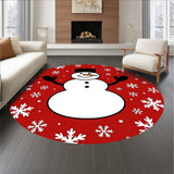 Festive Snowman with Falling Snowflakes Holiday(Red)