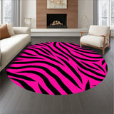 Bold Hot Pink Zebra Stripe with Dynamic Black Swirls(Pink)