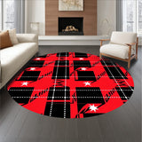 Festive Plaid Checkered Stars Winter Style(Red)