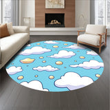 Whimsical Puff Throw with Cottony Sky Formation Graphics(Blue)