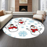 Festive Holiday Snowman Doormat Collection Whimsical Character Design(White)