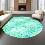 Celestial Dreamscape with Interlocking Starbursts and Floating Clouds (Blue)