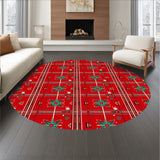 Winter Starburst Interlocking Plaid with Festive Botanical Flourish(Red)