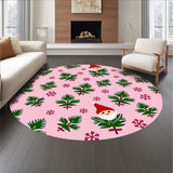 Whimsical Winter Forest Gnomes and Pine Bough Design with Gift Motif Details(Pink)