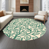 Abstract Botanical Flourish with Swirling Vine Motifs(Beige)
