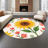 Cottage Garden Sunburst Floral with Hand Painted Blossom Details(Yellow)