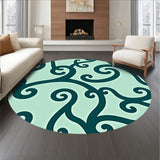 Abstract Verdant Swirl Design Tufted(Green)