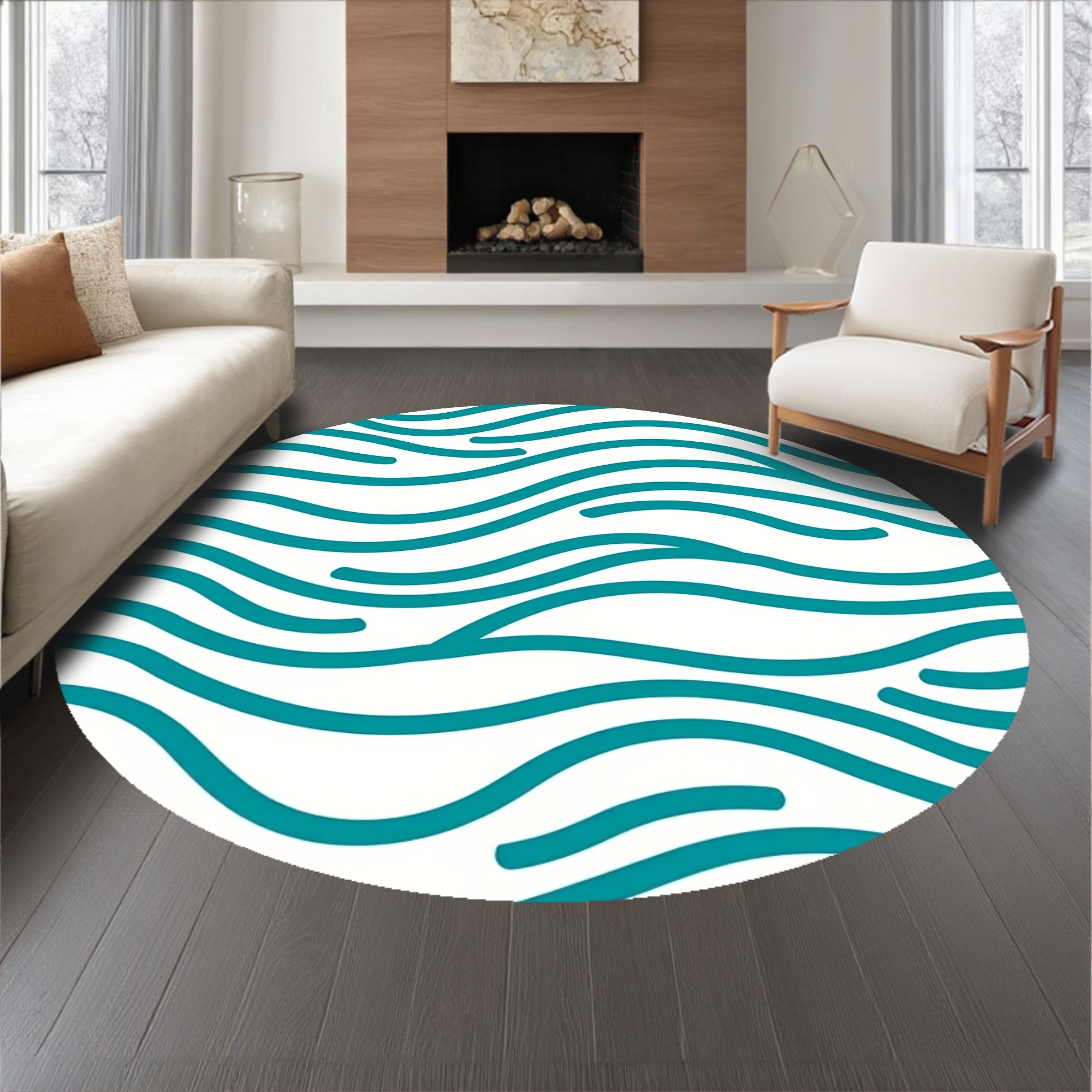 Tranquil Wave Rhythm Serene Ocean Breeze Drift (Teal) - ODIKA