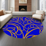 Harmonious Interlacing Curves Dynamic Rhythmic Flow Arrangement (Blue)