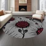 Gothic Rose Bloom Tapestry with Dark Floral Arrangements(Gray) - ODIKA