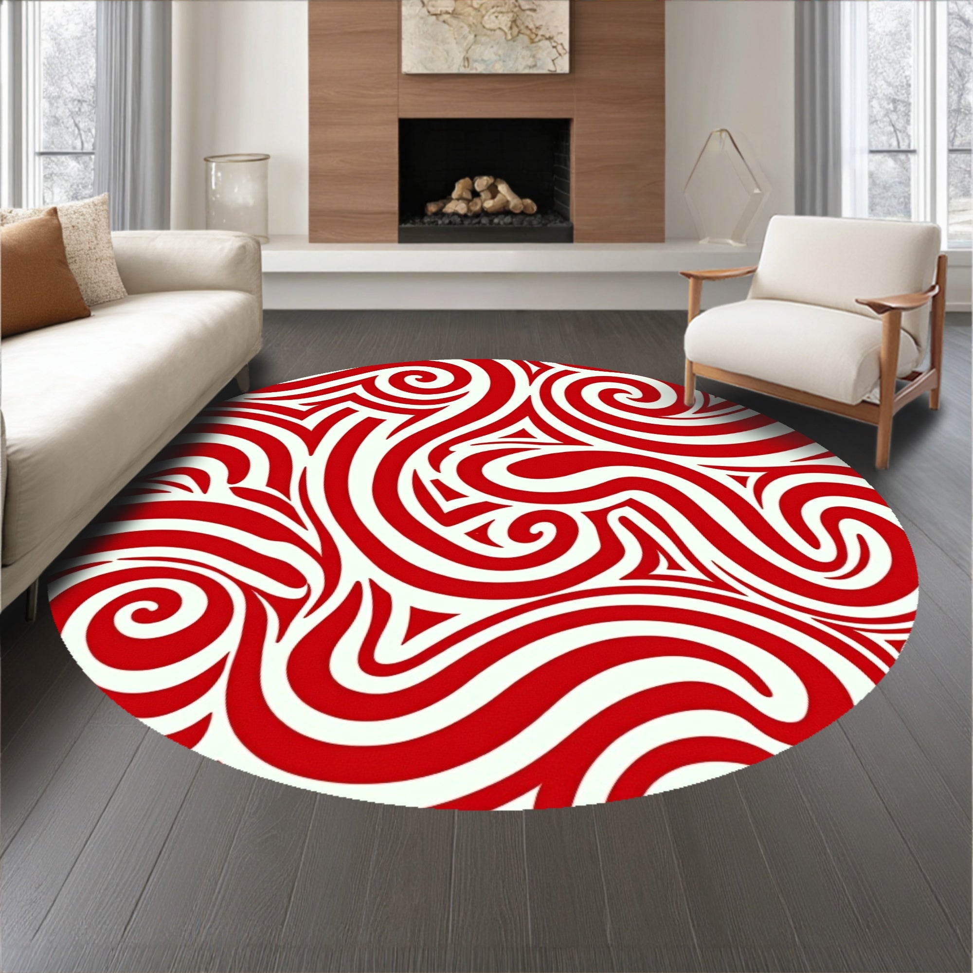 Holiday Spiral Semi Circle Entrance with Twisted Motifs(Red)