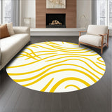 Waves Abstract Swirl Modern Minimalist Brushstroke (Yellow)