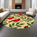 Classic Cardinal Mistletoe Branch Floor Covering(Beige)