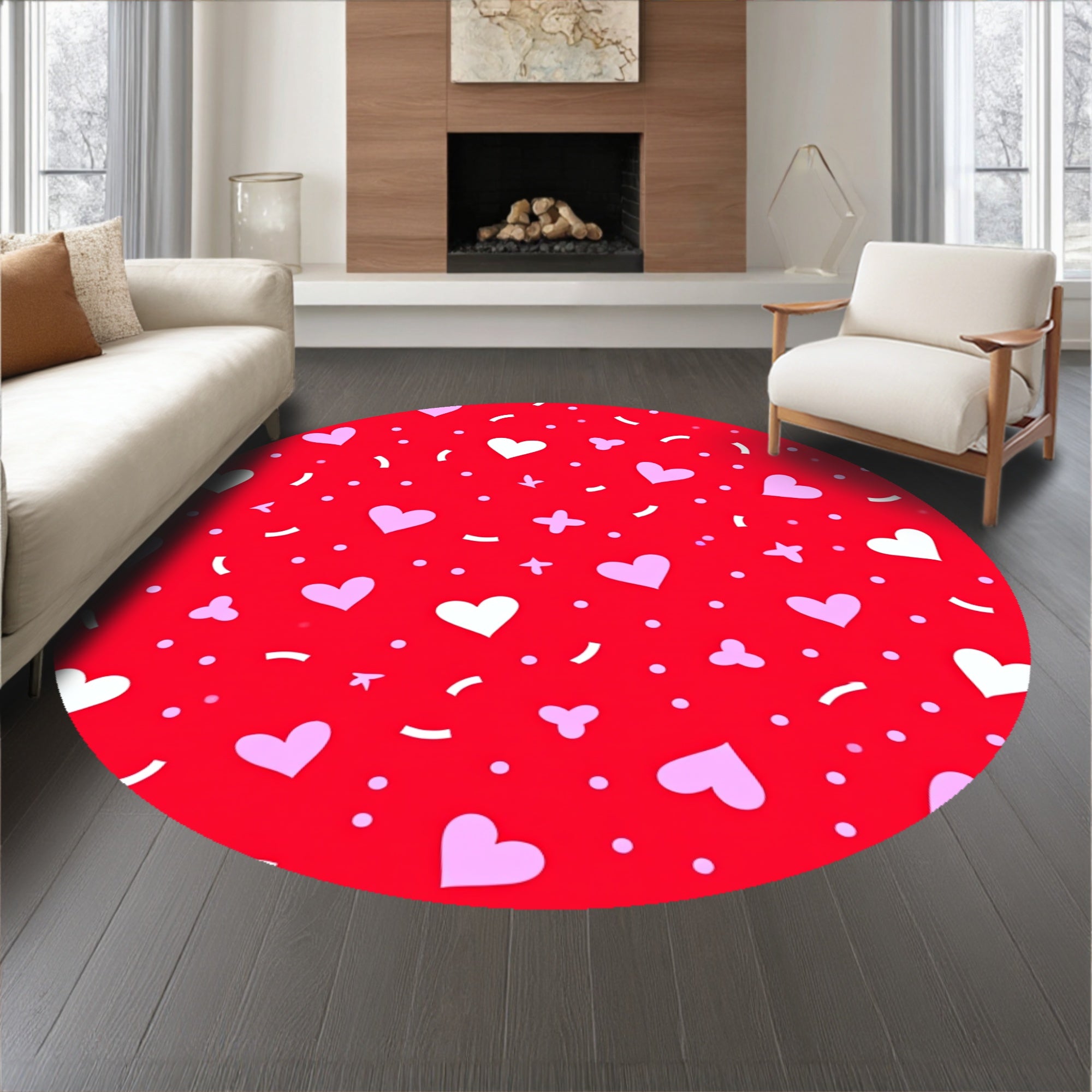 Kawaii Motif with Sugar Sprinkle Dots Design(Red)