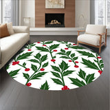 Holly Berry Vine Botanical Print Doormat Yuletide(Green)
